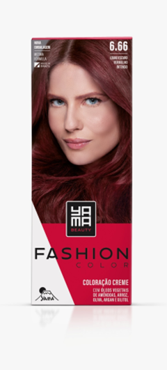 Tinta Yama Fashion Kit Color 6.66 Louro Escuro Vermelho Intenso