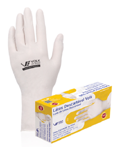 Luva Latex Volk Descartavel M Com 100 Unidades