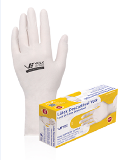Luva Latex Volk Descartavel G Com 100 Unidades