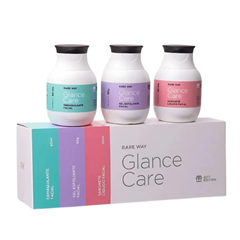 Kit Glance Care (Demaquilante/Sabonte/Esfoliante) Rare Way 180ml