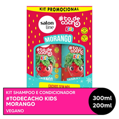 Kit Salon Line To Cachos (Shampoo+Condicionador) Morango Kids 200ml/300ml