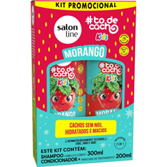 Kit Salon Line To Cachos (Shampoo+Condicionador) Morango Kids 200ml/300ml