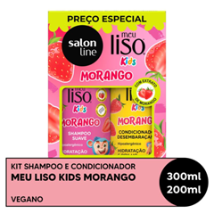 Kit Salon Line Meu Liso (Shampoo+Condicionador) Morango Kids 200ml/300ml
