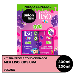Kit Salon Line Meu Liso (Shampoo+Condicionador) Uva Kids 200ml/300ml
