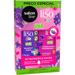 Kit Salon Line Meu Liso (Shampoo+Condicionador) Uva Kids 200ml/300ml