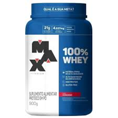 Whey Protein 100% Max Titanium Dr. V01 Sabor Morango 900g Supley