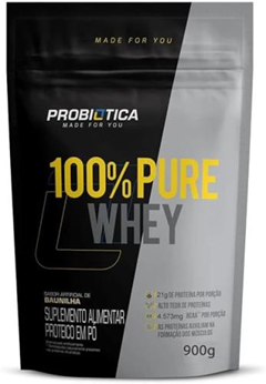 Whey Probiotica Supley 100% Pure Morango Refil 900g