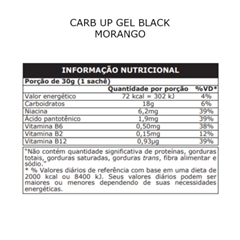 Energetico Em Gel Probiotica Supley  Carb Ul Black Morango 10x30g