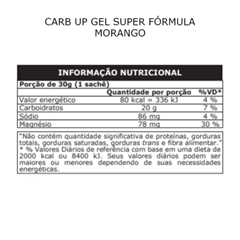 Energetico Em Gel Probiotica Supley  Carb Up Super Formula Morango 10x30g