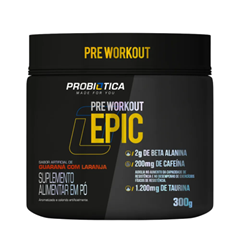 Pré Treino Probiotica Supley Epic Guaraná Com Laranja 300g