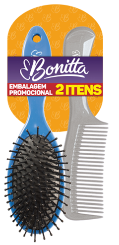 Kit Bonitta  Escova Para Cabelo E Pente Medio Economico