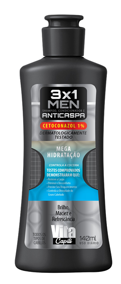 Shampoo Anticaspa 3x1 Vita Capili Mega Hidratação 140ml Muriel