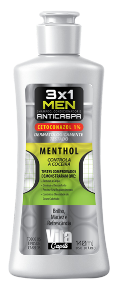Shampoo Anticaspa 3x1 Vita Capili Menthol 140ml Muriel