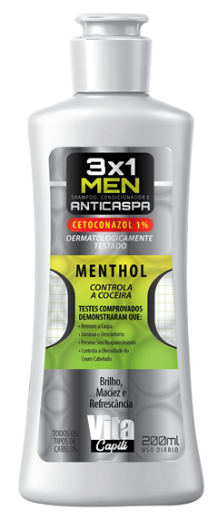 Shampoo Anticaspa 3x1 Vita Capili Menthol 200ml Muriel