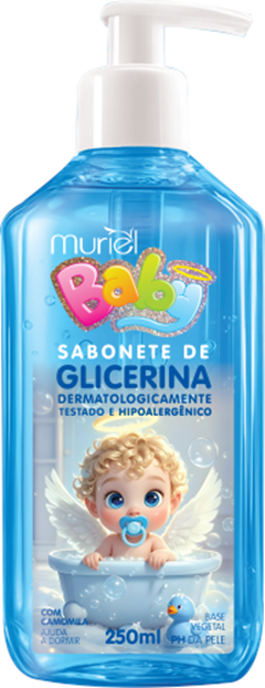 Sabonete Liquido Glicerinado Baby Muriel Azul Com Valvula 250ml