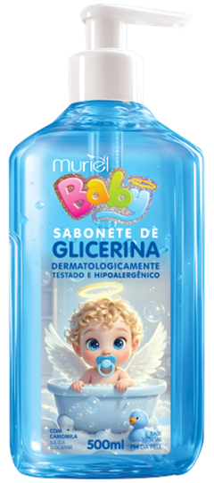 Sabonete Liquido Glicerinado Baby Muriel Azul Com Valvula 500ml