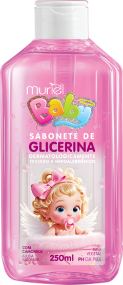 Sabonete Liquido Glicerinado Baby Muriel Rosa Sem Valvula 250ml