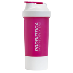 Coqueteleira  Probiótica Com 2 Compartimentos Rosa & Branca 700ml Supley