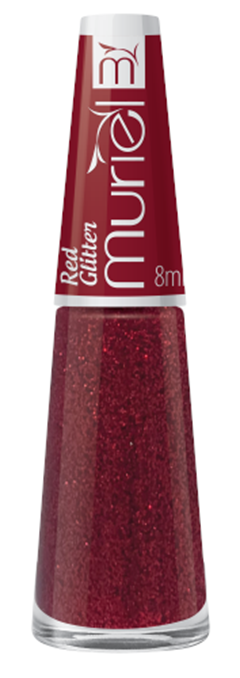 Esmalte Vest Glitter Muriel Red Glitter Blister 6 Unidades