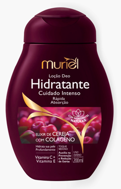 Loção Hidratante Corporal Muriel Cereja Com Colágeno Ação Desodorante 200ml