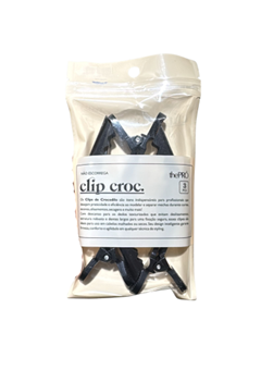 Clips Para Cabelos Thepro Crocodilo Preto C/3
