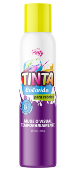 Tinta Temporaria Spray My Party Amarelo Neon 150ml Aeroflex