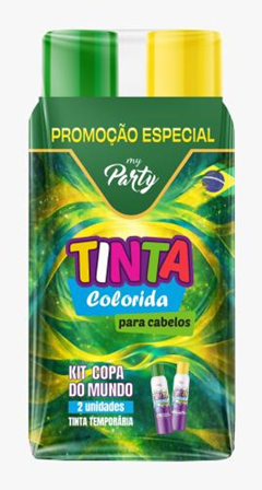 Kit Tintura Spray Temporária Mp Copa Do Mundo 150ml/2un My Party Aeroflex