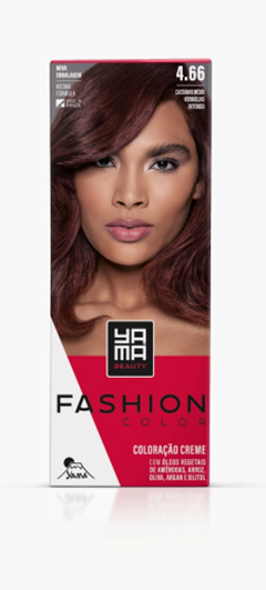 Tinta Yama Fashion Kit Color 4.66 Castanho Medio Vermelho Intenso