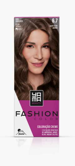 Tinta Yama Fashion Kitcolor 6.7 Louro Marrom Escuro