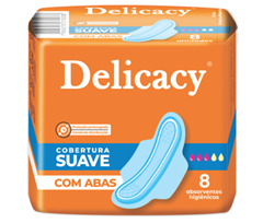 Absorventes Delicacy Suave Gel C/Abas C/8