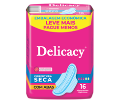 Absorventes Delicacy Seca Econômico C/Abas C/16
