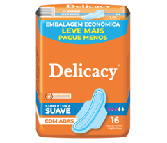 Absorventes Delicacy Suave Econômica C/Abas C/16
