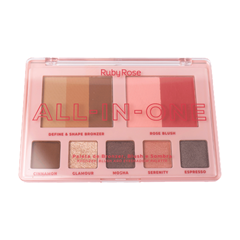 Paleta Ruby Rose Bronzer/Blush/Sombra  All In One