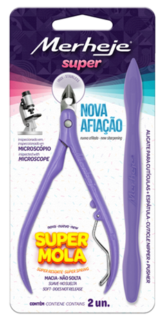 Conjunto Merheje Super Alicate Cutículas+Espátula Lilás