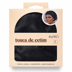 Touca Cetim Thepro Preta Faixa Larga