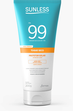 Protetor Solar Sunless Fps99 Toque Seco 200g Farmax