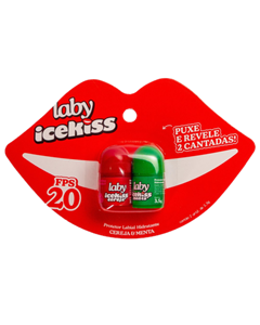 Hidratante Labial Laby Icekiss Menta/Cereja Cartela Dupla C/2 3,5g Bravir
