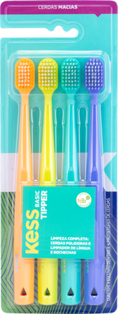 Escovas Dentais Kess Basic Tipper Pack C/4 Belliz
