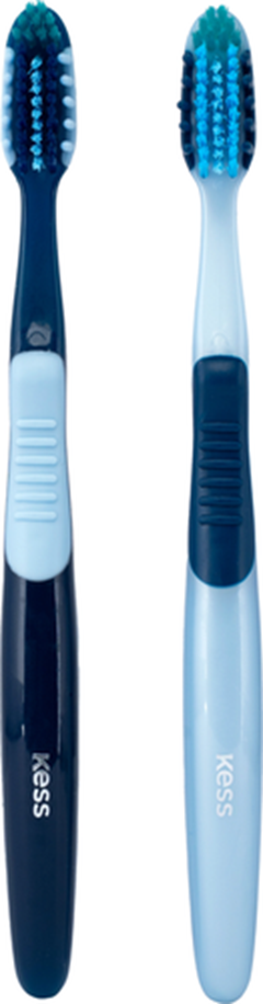 Escovas Dentais Kess Care Média Azul Pack C/2 Belliz